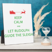 Plaque Photo Keep Calm Let Rudolph Guide Sleigh (Côté)