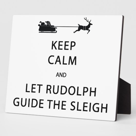 Plaque Photo Keep Calm Let Rudolph Guide Sleigh (Côté)