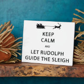 Plaque Photo Keep Calm Let Rudolph Guide Sleigh (Côté)
