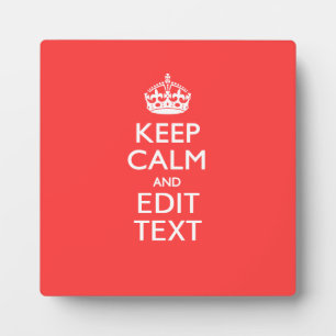 Plaque Photo KEEP CALM personnalisé et votre texte sur le corai