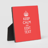 Plaque Photo KEEP CALM personnalisé et votre texte sur le corai (Recto)