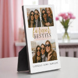 Plaque Photo Keepsaké Forever Besties Friends 3 Photo Collage<br><div class="desc">Célébrez votre amitié la plus proche avec un prix acrylique personnalisé avec vos photos préférées et élégant script "Forever Besties". Un souvenir sincère pour honorer le rire partagé,  l'amour et les liens indestructibles.</div>