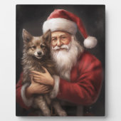 Plaque Photo Kelpie australienne avec Noël au Père Noël (Devant)