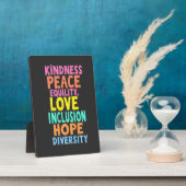 Plaque Photo Kindness Peace Equality Love Inclusion Hope Divers (Côté)