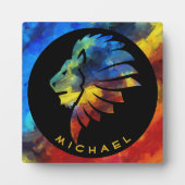 Plaque Photo King of the jungle watercolor name monogram (Devant)