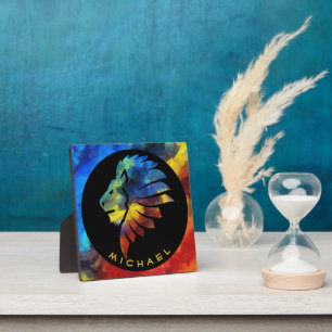 Plaque Photo King of the jungle watercolor name monogram