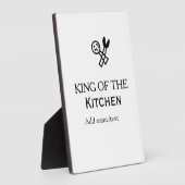Plaque Photo King of the kitchen chef cooking add name crown ha (Côté)