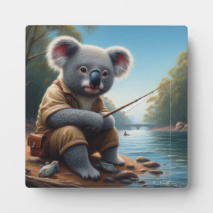Plaque Photo Koala Fishing