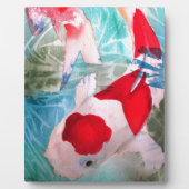 Plaque Photo Kohaku Koi 2 Poissons japonais (Devant)
