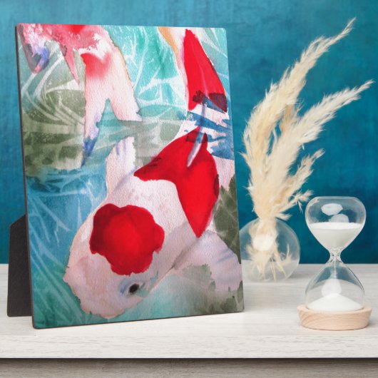 Plaque Photo Kohaku Koi 2 Poissons japonais (Côté)