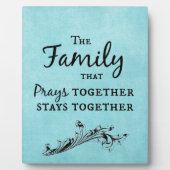Plaque Photo La famille qui prie ensemble reste ensemble (Devant)