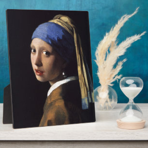 Plaque Photo La fille de Johannes Vermeer avec une oreille perl