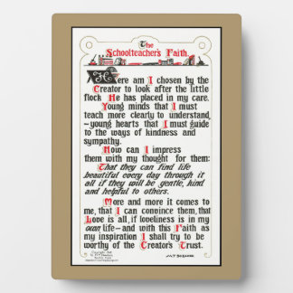 Plaque Photo La foi du professeur