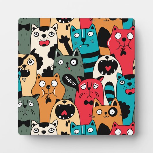 Plaque Photo La foule des chats (Devant)