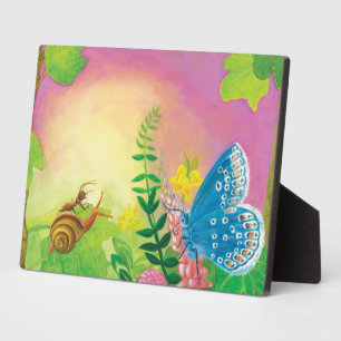 Plaque Photo La fourmi, l'escargot et le papillon bleu de Chapm