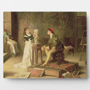 Plaque Photo La jeune sculptrice (huile sur toile)