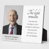 Plaque Photo La Lumière Reste Poème Funéraire Avec Photo (Côté)