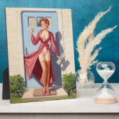 Plaque Photo La petite fille du journal du matin (Côté)