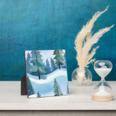 Plaque Photo La pinède neigeuse | Aquarelle d'hiver (Insitu)