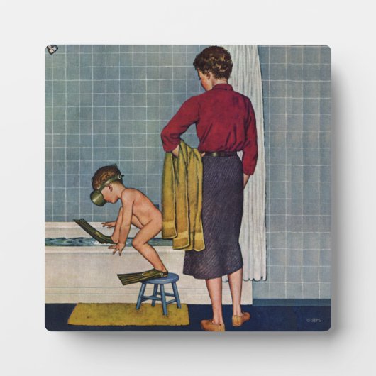 Plaque Photo La plongée dans le bain à remous (Devant)