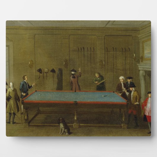 Plaque Photo La salle de billard (huile sur toile) (Devant)