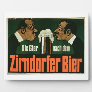 Plaque Photo 'La soif pour la bière Zirndurfer' (litho couleur
