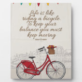 Plaque Photo la vie, c'est comme rouler à vélo (Devant)