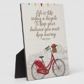 Plaque Photo la vie, c'est comme rouler à vélo (Côté)