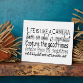 Plaque Photo La vie est comme une caméra (Côté)
