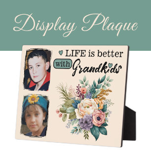 Plaque Photo La vie florale est meilleure 2 photo Grandkids gre