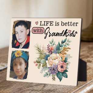 Plaque Photo La vie florale est meilleure 2 photo Petits-enfant