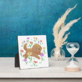 Plaque Photo Labradoodle avec fleurs Illustration (Insitu)