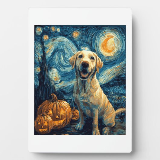 Plaque Photo Labrador jaune (2) (Devant)
