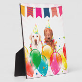 Plaque Photo Labrador Retriever Dog Balloons Anniversaire (Côté)