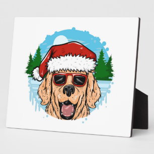 Plaque Photo Labrador Retriever santa claus a fait une illustra
