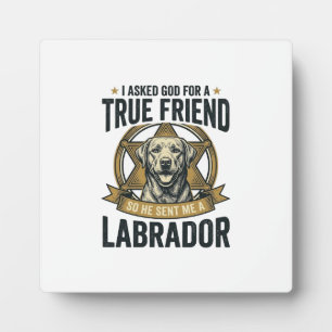 Plaque Photo Labrador Vrai Ami Conception Vintage Amateur de Ch
