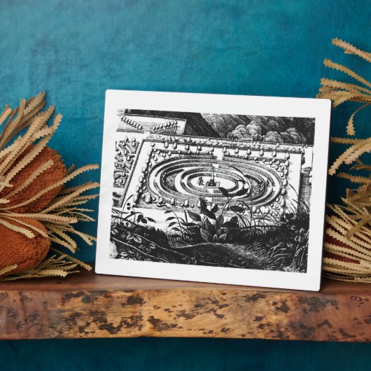 Plaque Photo Labyrinthe à Heidelberg, Hortus Palatinus (gravi) (Côté)