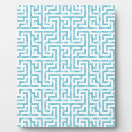 Plaque Photo Labyrinthe bleu clair et blanc (Devant)