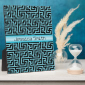 Plaque Photo Labyrinthe bleu et noir (Côté)