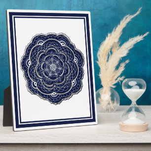 Plaque Photo Lacy Crochet Look Doily Doodle Fleur Dessiné À La 