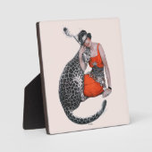 Plaque Photo Lady and Leopard (Recto)