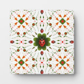 Plaque Photo Ladybug rouge, vert et blanc (Devant)