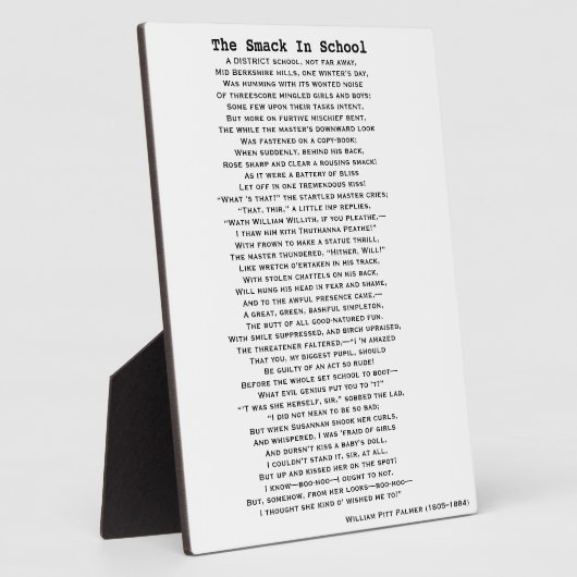 Plaque Photo L'affiche SMACK IN SCHOOL POEM (Côté)