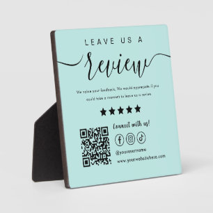Plaque Photo Laisser-Nous Un Avis Social Media Qr Code Baby Blu