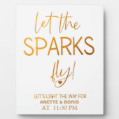 Plaque Photo Laissez les étincelles voler signe Gold Tabletop P (Devant)