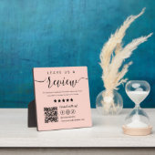 Plaque Photo Laissons-nous un avis Social Media Qr Code Blush r (Insitu)