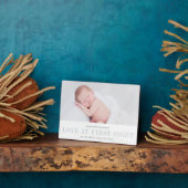 Plaque Photo L'amour à la première vue bébé photo (Côté)