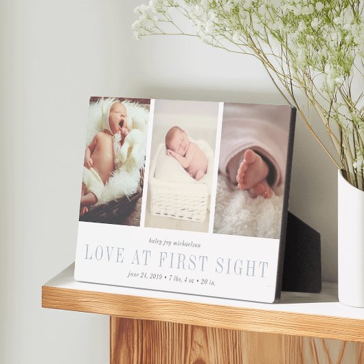 Plaque Photo L'amour à la première vue bébé photo