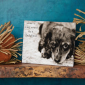 Plaque Photo L'amour appartient à un Dachshund (Côté)