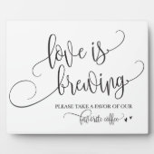 Plaque Photo L'amour brasse le café bar Mariage Signé (Devant)